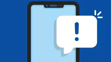 Alert notification icon on smartphone screen.