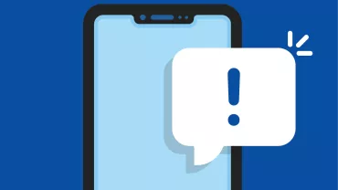 Alert notification icon on smartphone screen.
