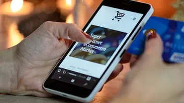 Person using smartphone for online shopping