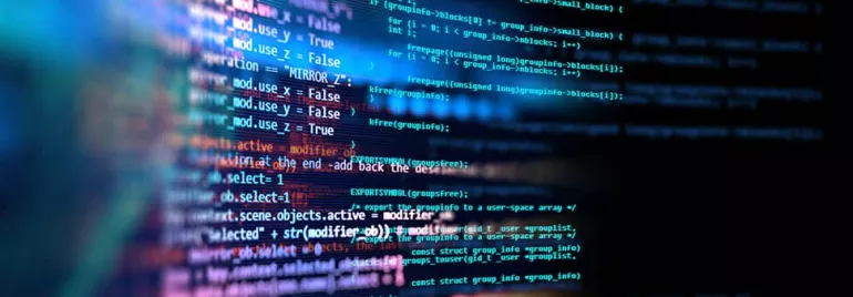 Lines of code displayed on a computer screen.