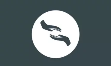 Two hands reaching towards each other in a circle