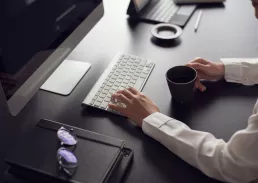 Executive working on a computer