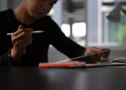 Executive working on an ipad