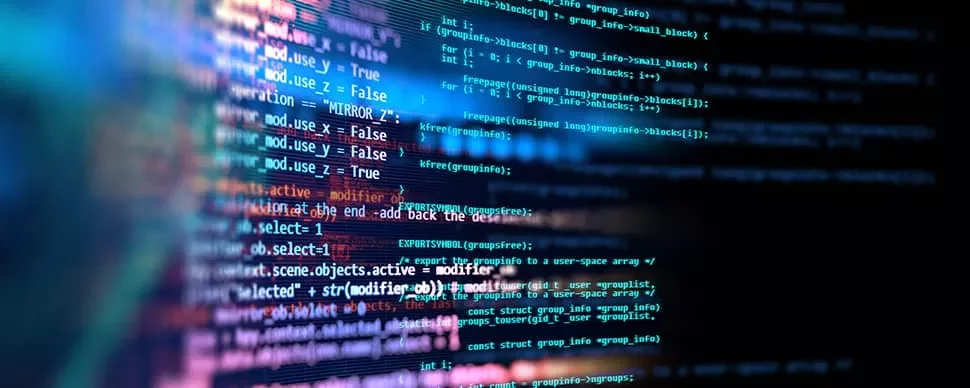 Lines of code displayed on a computer screen.