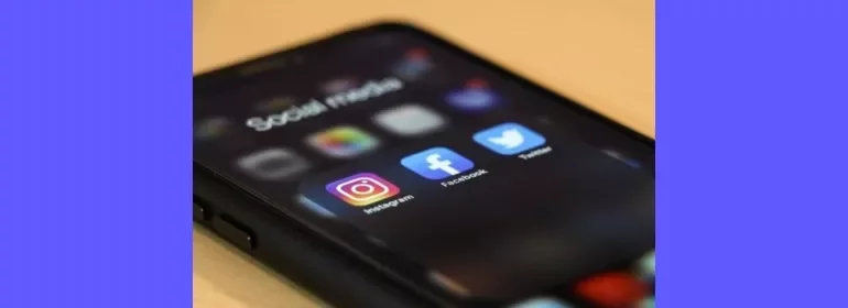 A screen of a phone with popular social media thumbnails.