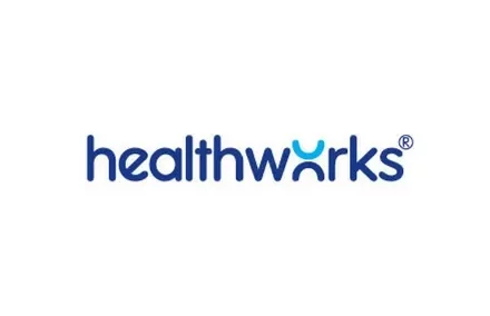 Healthworks標誌，藍色字母